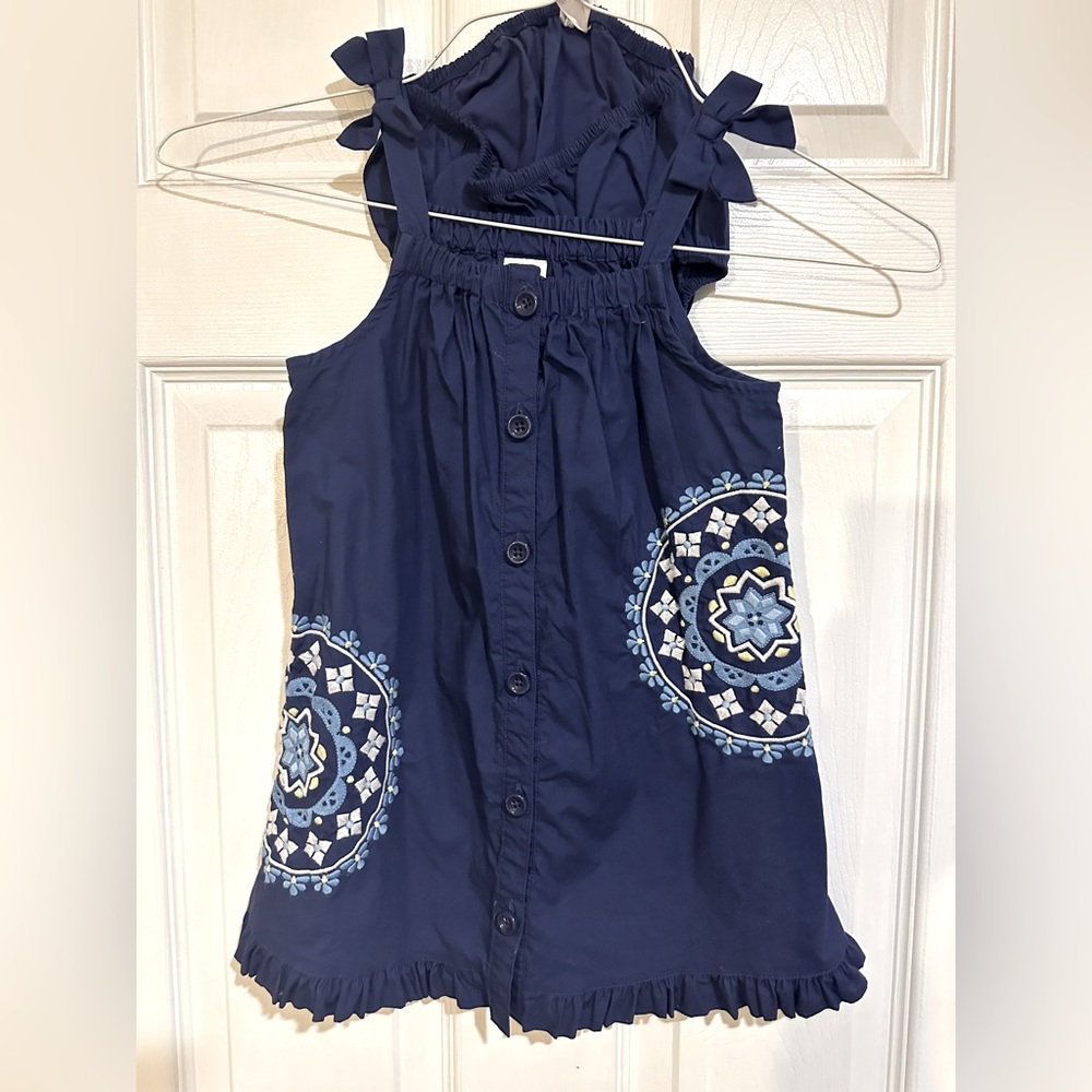 VGUC Gymboree Girls Blue Dress with Embroidery Size 3T